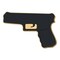 Hand Gun Cookie Cutter 4 in B1591, CookieCutter.com, Tin Plated Steel, Handmade in the USA